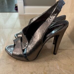 Elegant Silver High Heel Sandals